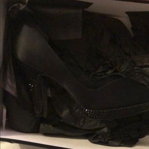 Bejeweled black Nina heels